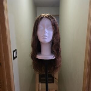 Luxurious Chestnut Wavy Lace Front Human Hair Wig